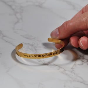 Custom Text Engraved Cuff Bracelet