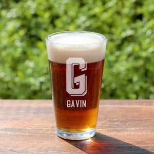 Personalized Beer Pint Glass (One Glass with Gift Box)