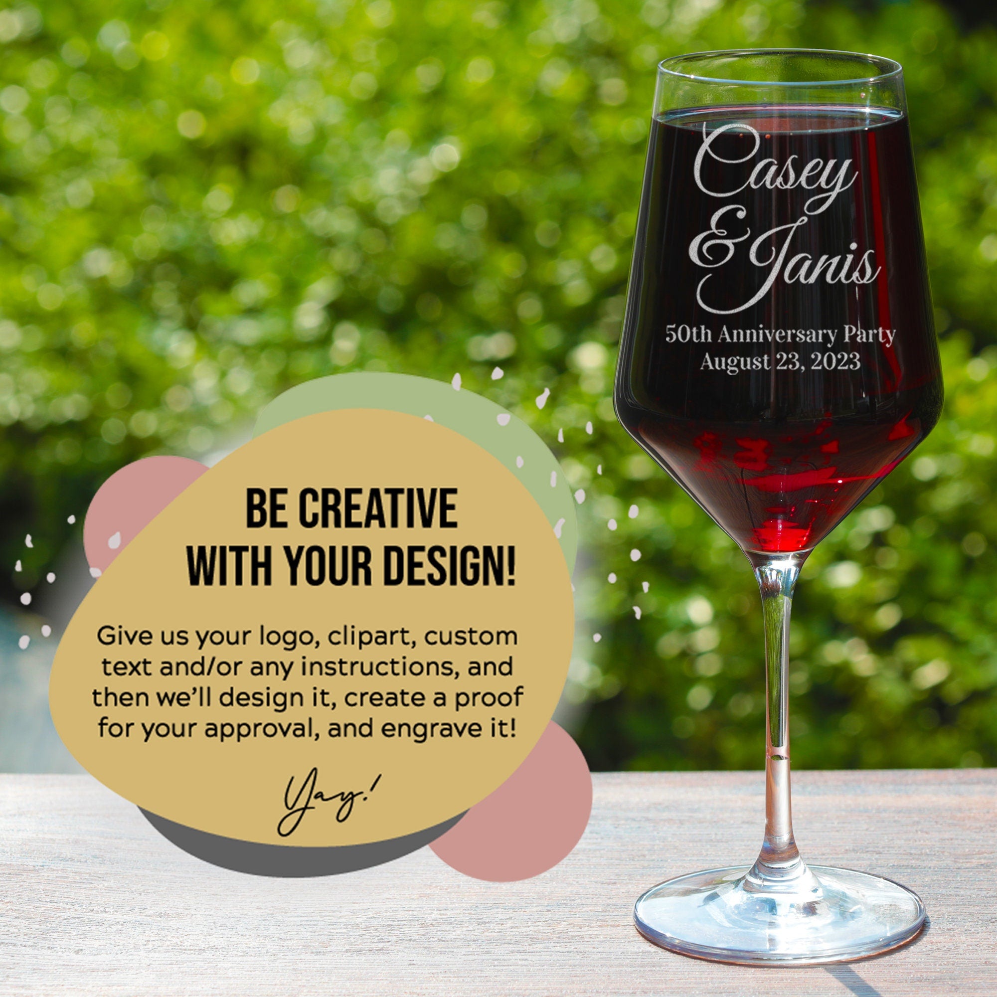 Custom Design Wine Glass Crystal 18oz with Bulk Pricing