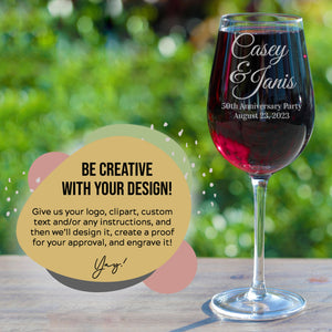 Custom Design Wine Glass 17oz Stemmed with Bulk Pricing