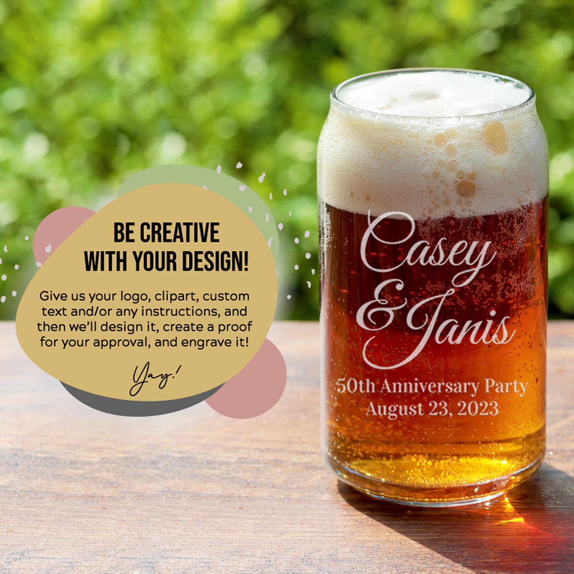 Custom Design Beer Can Glass 16oz Custom Can Glass with Bulk Pricing