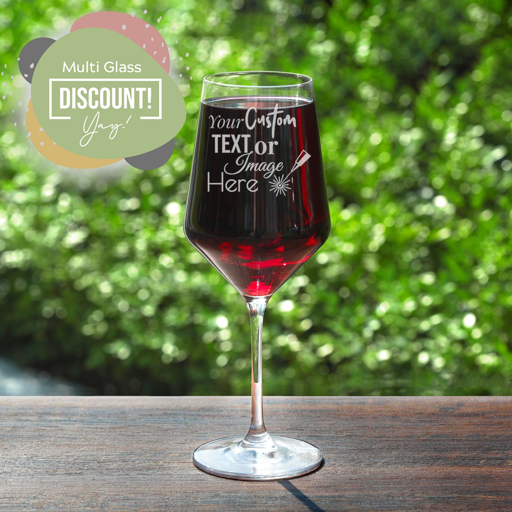 Custom Design Wine Glass Crystal 18oz with Bulk Pricing